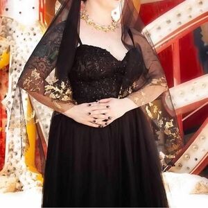 EUC - Worn once, black formal dress, size 14